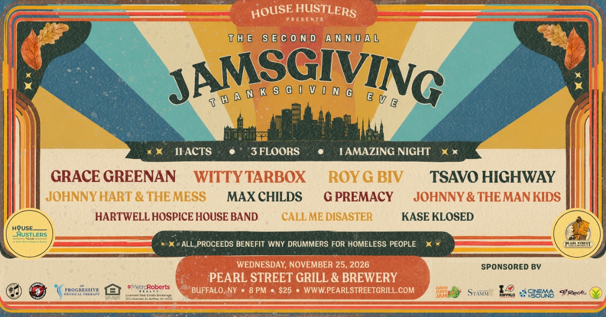 JAMSGIVING 2026 flyer, Pearl Street Grill & Brewery, Wednesday November 25 2026, 8 PM