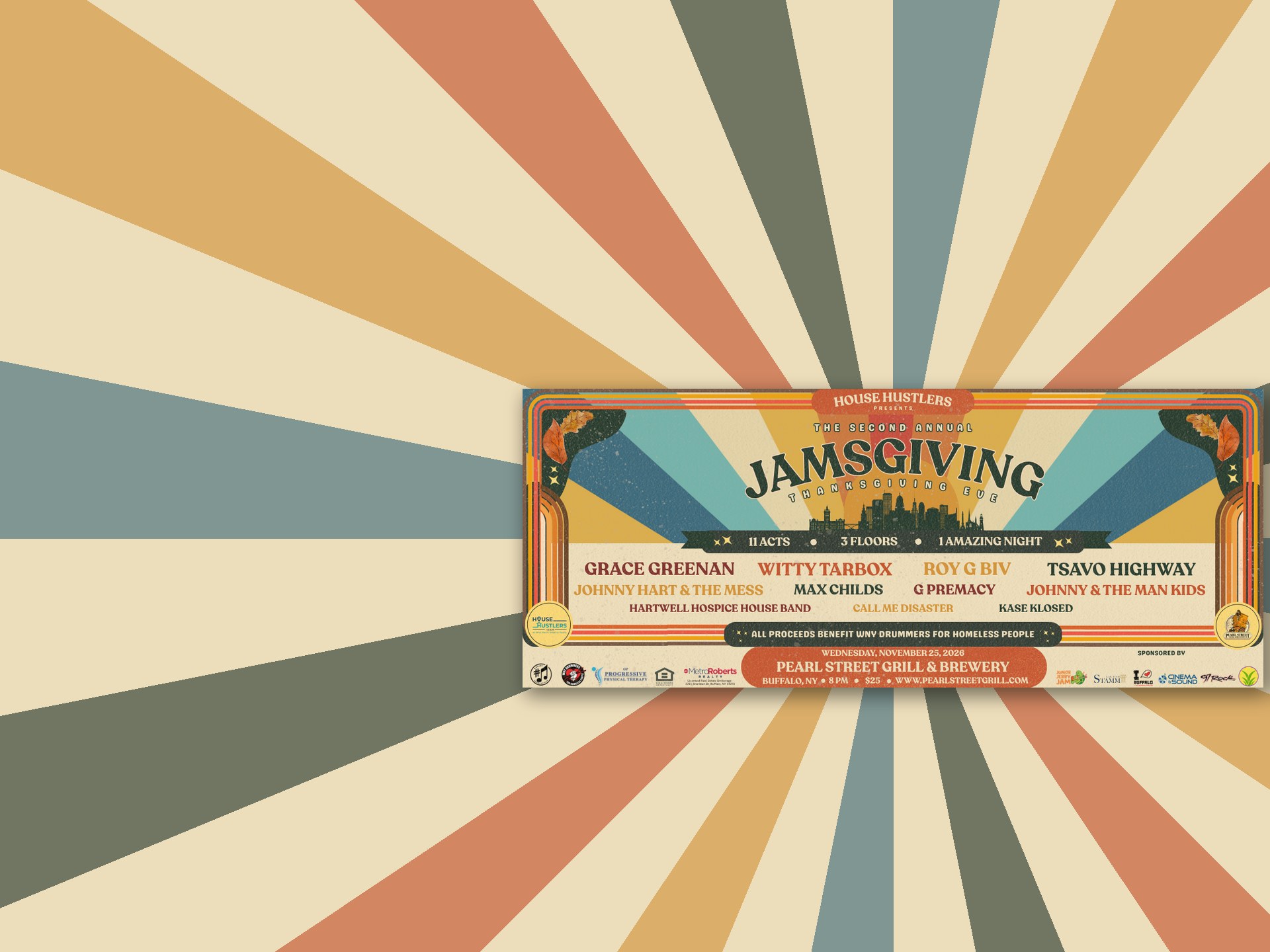 JAMSGIVING 2026 at Pearl Street Grill & Brewery, Thanksgiving Eve